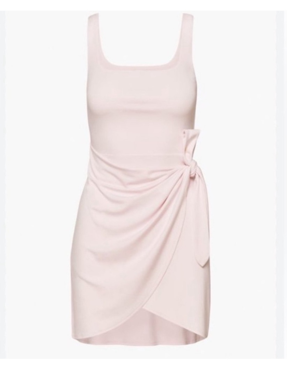 Aritzia Wilfred Saturn mini wrap dress peach size small Athleisure